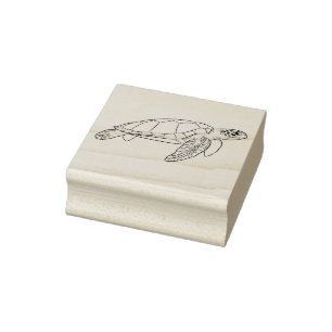 Sea Turtle from the Side Rubber Stamp