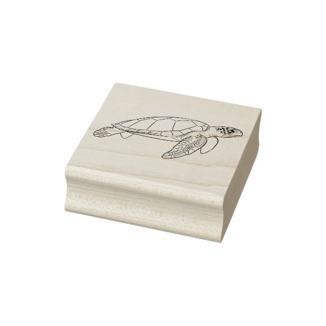 Sea Turtle from the Side Rubber Stamp (Stamp)