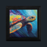 Sea Turtle Gift Box<br><div class="desc">Watercolor sea turtle swimming across the ocean,  original artwork by Nicole.</div>
