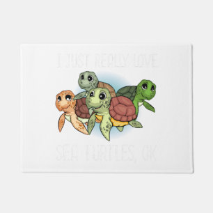 Sea Turtle Gift Kids Women Underwater Sea Turtles Doormat