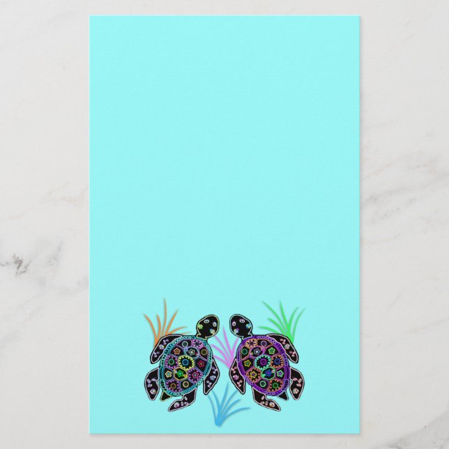 Sea Turtle Glow Stationery (Front)