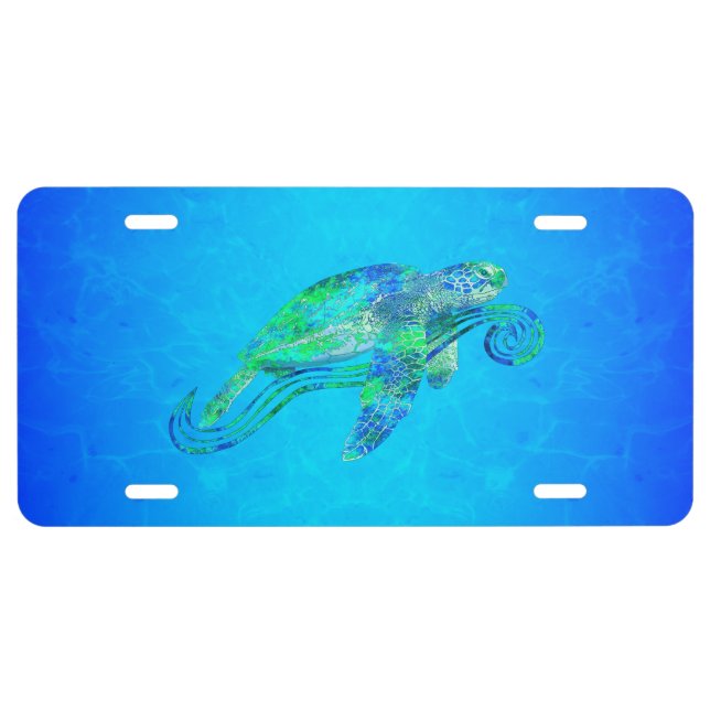 Sea Turtle Graphic License Plate (Front)