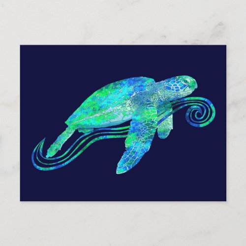Sea Turtle Graphic Postcard
