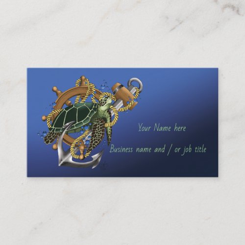 Sea Turtle Green Blue Business Card