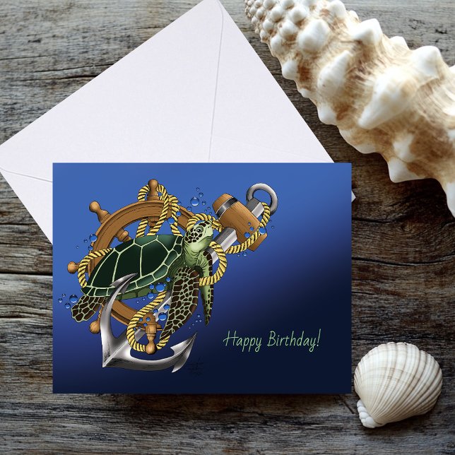 Sea Turtle Green Blue Card (Creator Uploaded)
