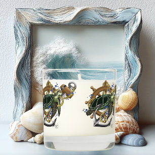 Sea Turtle Green Blue Scented Candle
