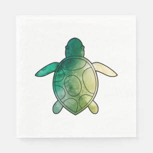 Sea Turtle green watercolor Napkins