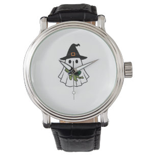 Sea Turtle Halloween Ghost Witch Hat Animal Lovers Watch