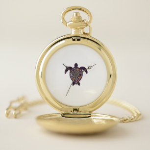 Sea Turtle Halloween Spider-web Pumpkin Ghost Hall Pocket Watch