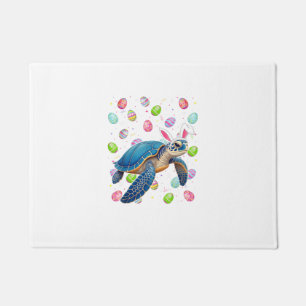 Sea Turtle Happy Easter Egg Hunt Bunny Ear Sea Tur Doormat