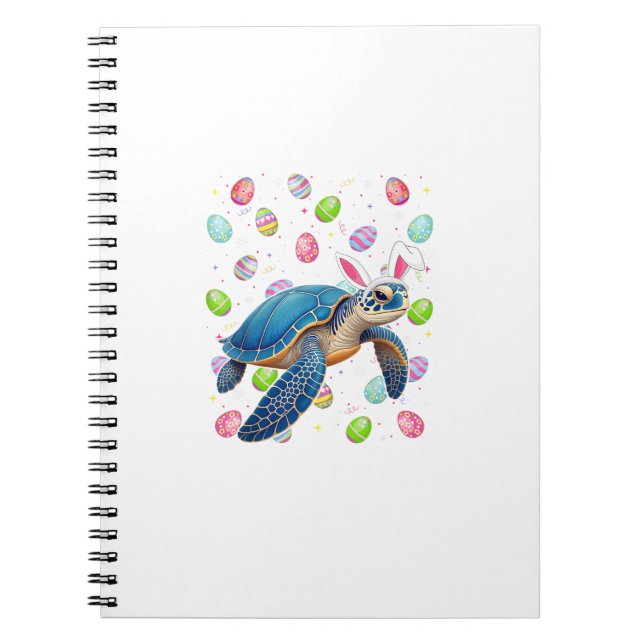 Sea Turtle Happy Easter Egg Hunt Bunny Ear Sea Tur Notebook (Front)