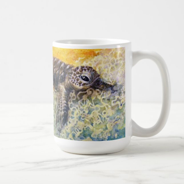 Sea turtle hatchling entering the surf coffee mug (Right)