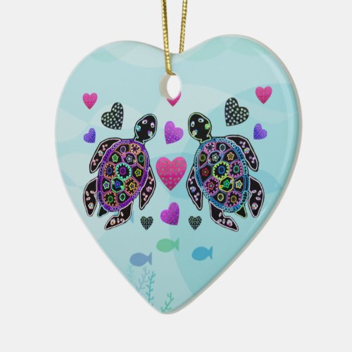 Sea Turtle Heart Ornament