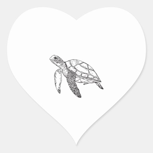 sea turtle heart sticker