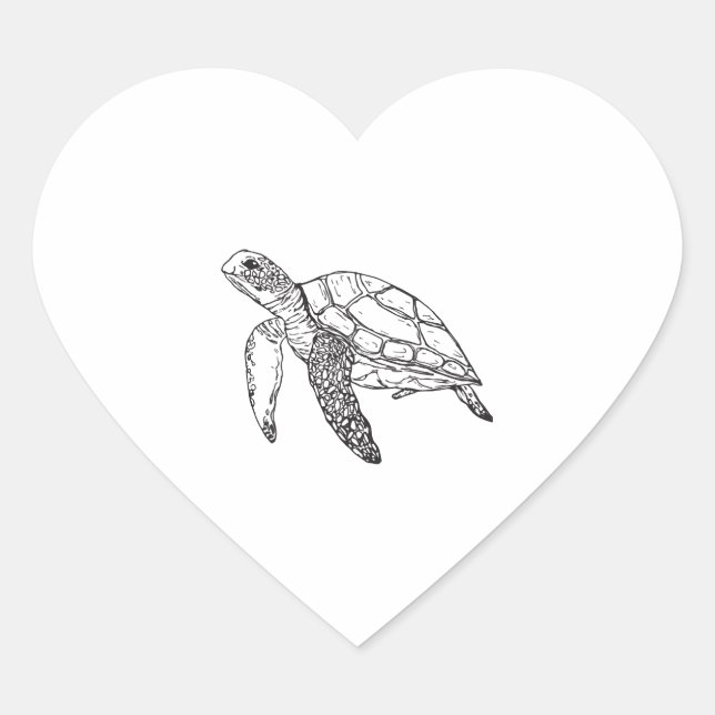 sea turtle heart sticker (Front)