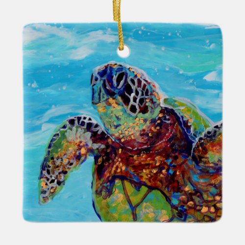 Sea Turtle Honu 10 Ceramic Ornament