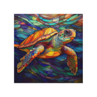Sea turtle honu Stained glass art