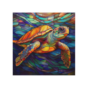 Sea turtle honu Stained glass art