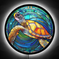 Sea turtle honu Stained glass art