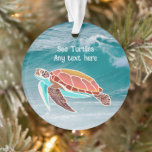 Sea Turtle Illustrated Custom Text Ornament at Zazzle