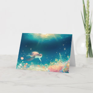 Sea Turtle in a Radiant Reef Card