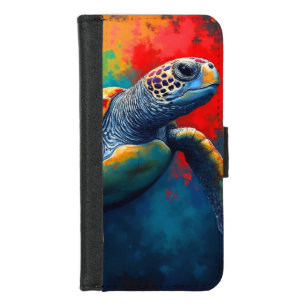Sea Turtle in Deep Sea iPhone 8/7 Wallet Case