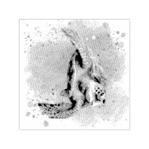 Sea turtle in ocean design on a postcard self-inking stamp