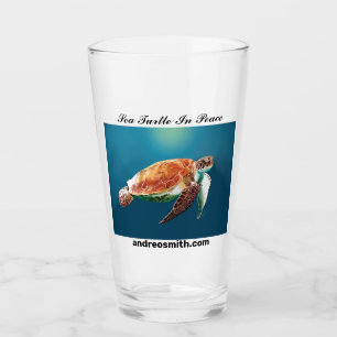 Sea Turtle In Peace - Drinking Glass