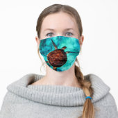 Sea turtle in the blue ocean- bestselling adult cloth face mask (Worn)