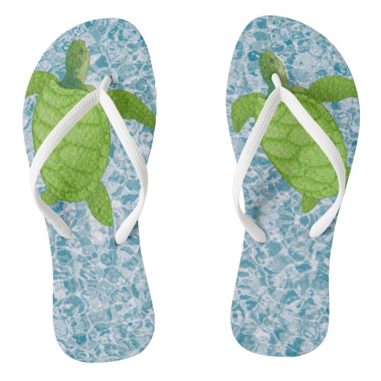 sea turtle in water flip flops | Zazzle.com
