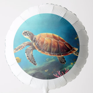 Sea Turtle in Watercolor Balloon