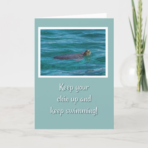 Sea Turtle Keep Swimming Encouragement Card