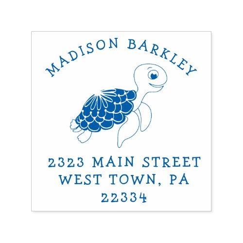 Sea Turtle Kid Cute Return Address Stamp