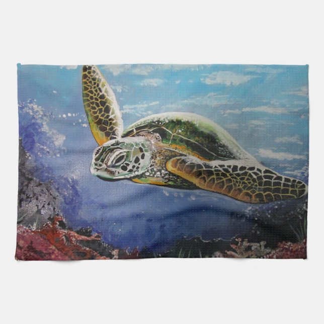 Sea Turtle Kitchen Towel (Horizontal)