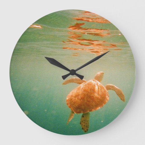 Sea Turtle Lage Wall Clock