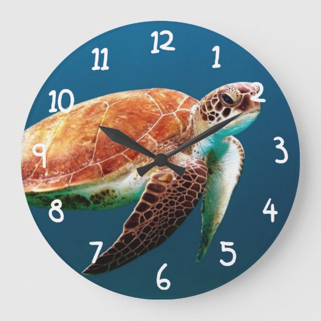 Sea Turtle Large Clock (Front)