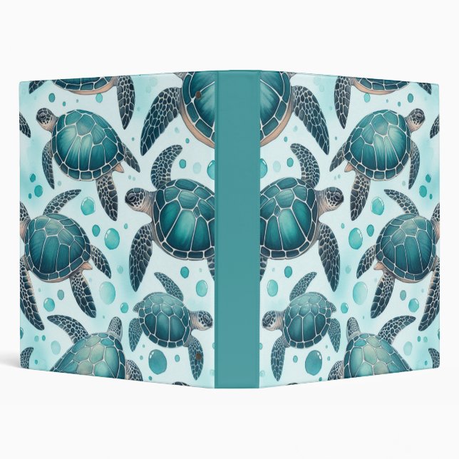 Sea Turtle Life 3 Ring Binder (Background)