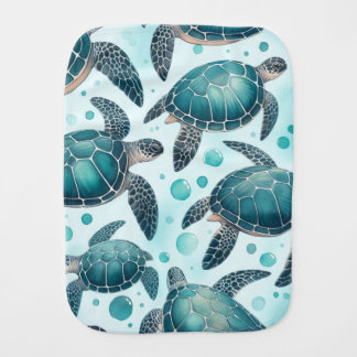 Sea Turtle Life Baby Burp Cloth