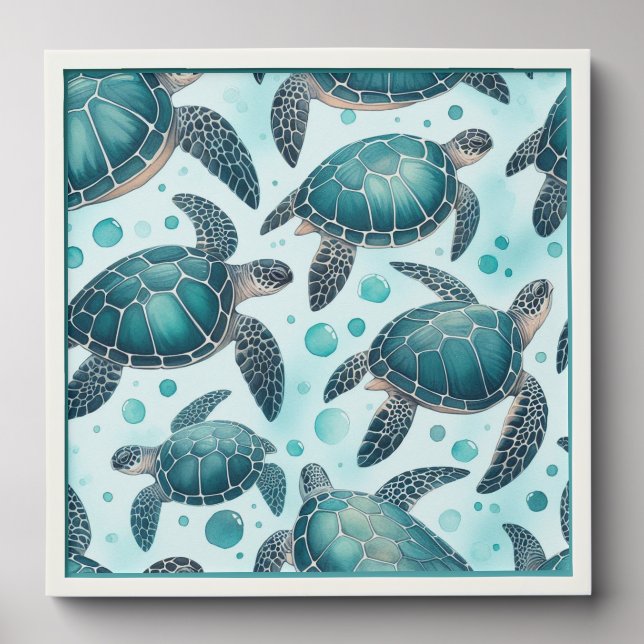 Sea Turtle Life Peel And Stick Photo Tile (Front Set)