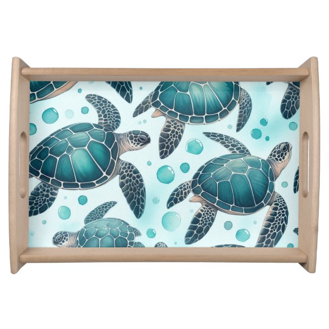 Sea Turtle Life Serving Tray (Front)