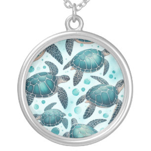 Sea Turtle Life Silver Plated Necklace