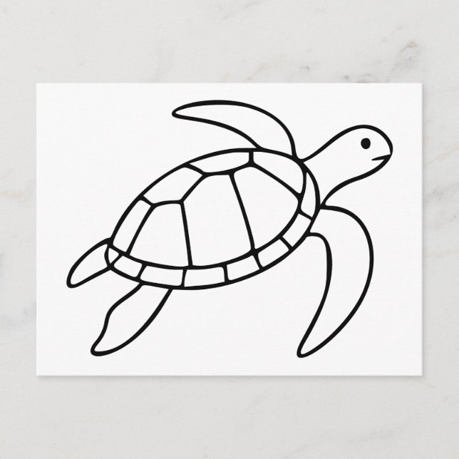 Sea Turtle Line Art – Minimalist Marine Animal Postcard (Front)