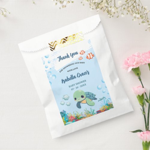 Sea Turtle Little Hatchling Baby Shower  Favor Bag