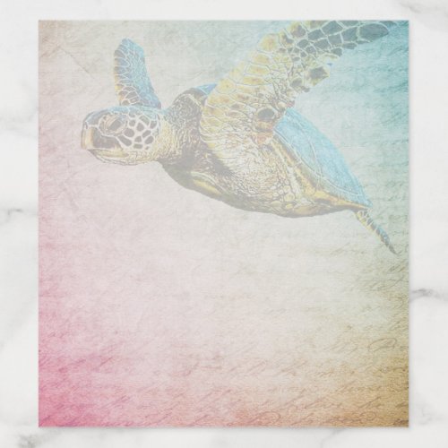 Sea Turtle Living Seas Wedding Envelope Liner