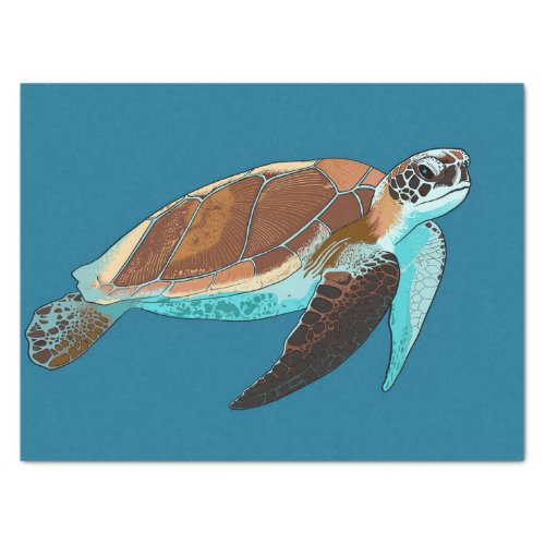 Sea Turtle Loggerhead Art Decoupage Tissue Paper