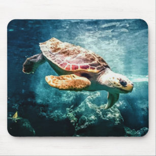 Sea Turtle Loggerhead Ocean Mouse Pad