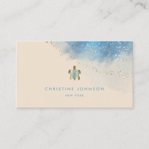 sea turtle logo design business card