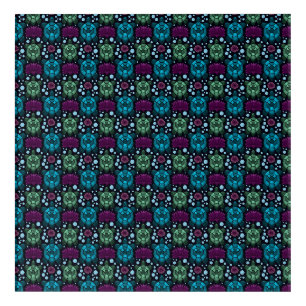 Sea Turtle & Lotus Flower Pattern Acrylic Print