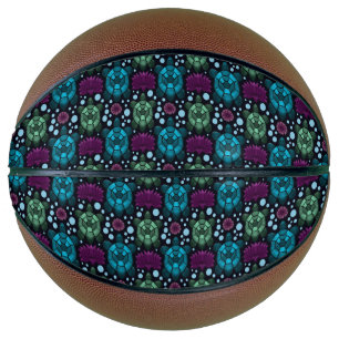 Sea Turtle & Lotus Flower Pattern Basketball