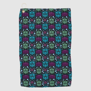 Sea Turtle & Lotus Flower Pattern  Golf Towel